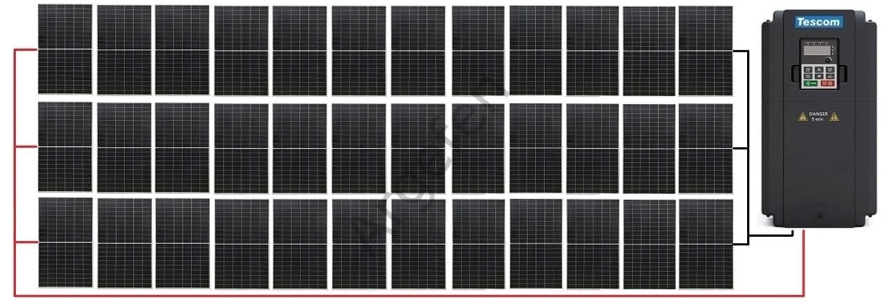 11 kW 11000 Watt 15Hp 3 Faz Sürücü 16.200W Güneş Paneli Sulama Paket-17