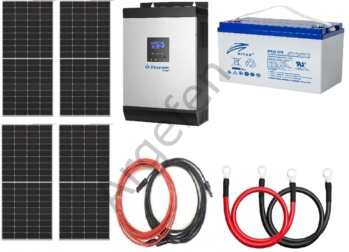 1kW 12volt 50Amper PWM 920W Güneş Panelli  Karavan - Ev Enerji Paket-5