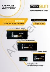 Mexxsun 24V-100AH 25.6V  24Volt 100Amper Lityum Akü (LiFepo4)