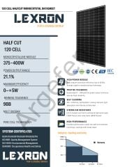 385 Watt A+ Half Cut Monokristal Perc Yeni Nesil Güneş (Solar) Panel