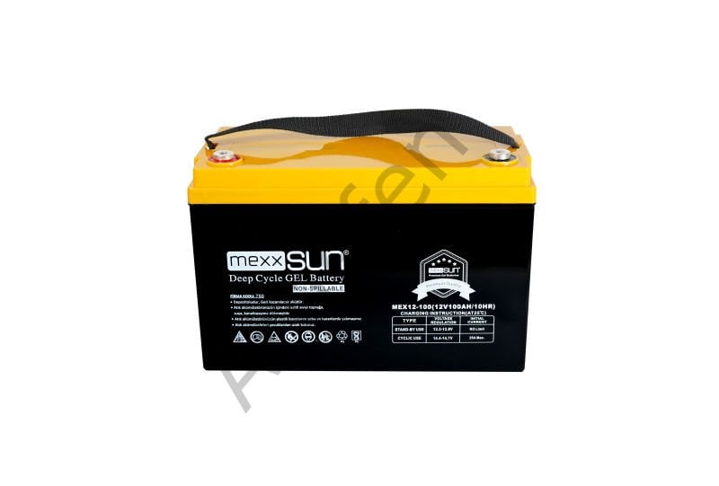 Mexxsun 12V 100 amper jel batarya Güneş paneli aküsü
