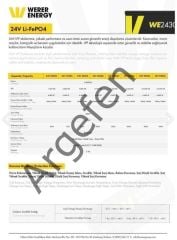 WERER ENERGY 24V 300 AH  LiFePO4 Lityum Demir Fosfat Batarya – Akü