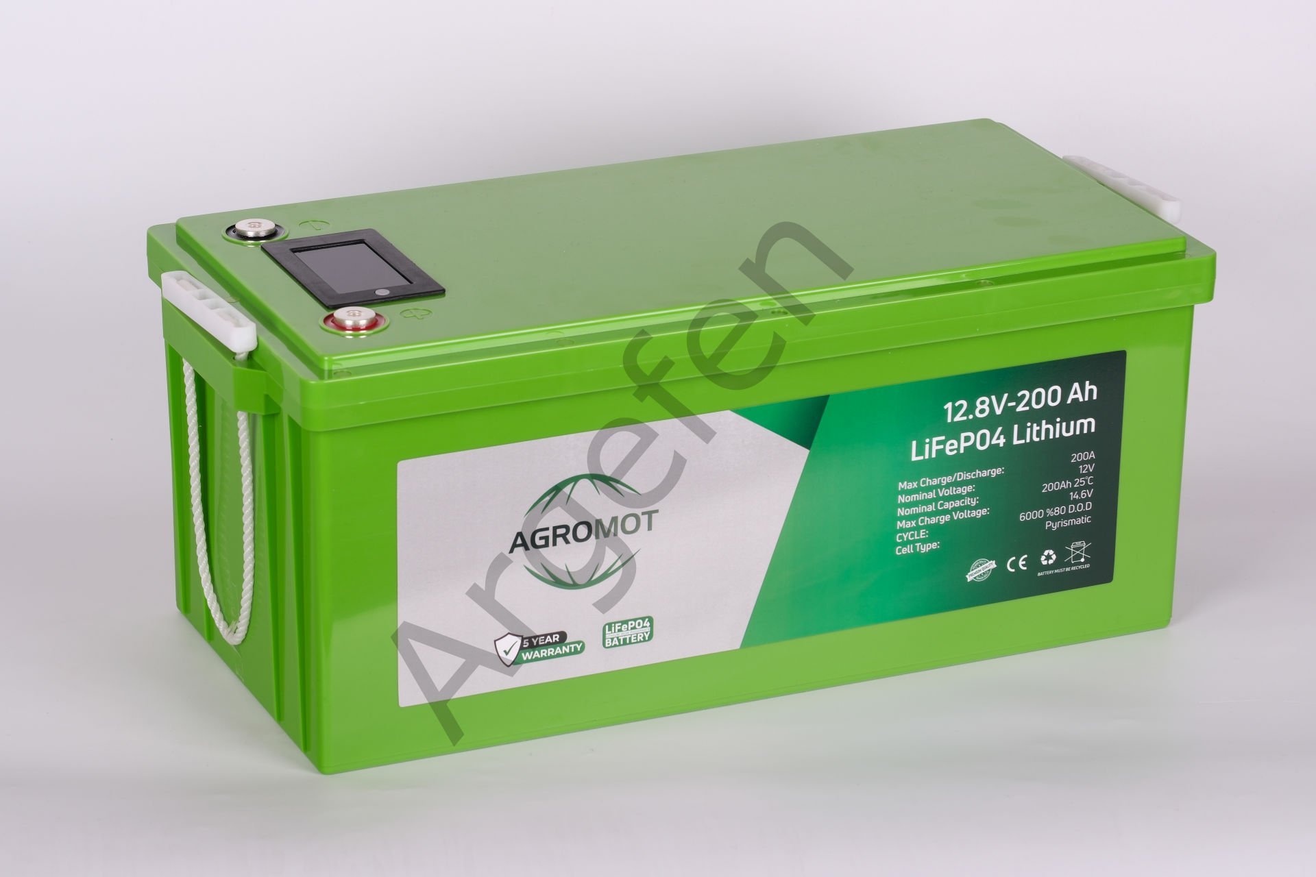 AGROMOT 12,8 VOLT 200 AH LİFEPO4 LİTYUM AKÜ ABS CASE