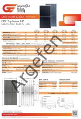 GAZİOĞLU SOLAR 590 Watt A+ Half Cut Monokristal Perc TOPCON  Yeni Nesil Güneş (Solar) Panel