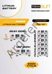 MEXXSUN 25.6V 100Ah (RK2560) LİTYUM BATARYA (LiFePo4) LCD EKRANLI