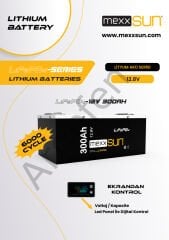 Mexxsun 12V-300Ah 12.8V  12Volt 300Amper Lityum Akü (LiFepo4)